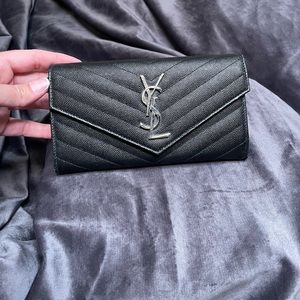 YSL leather flip wallet